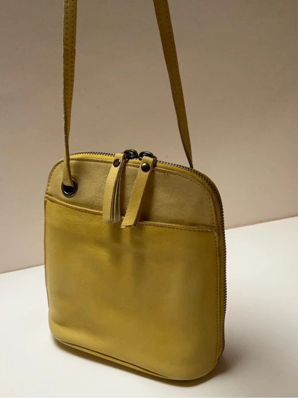 LATICO Lilly Leather Crossbody Bag Yellow Leather